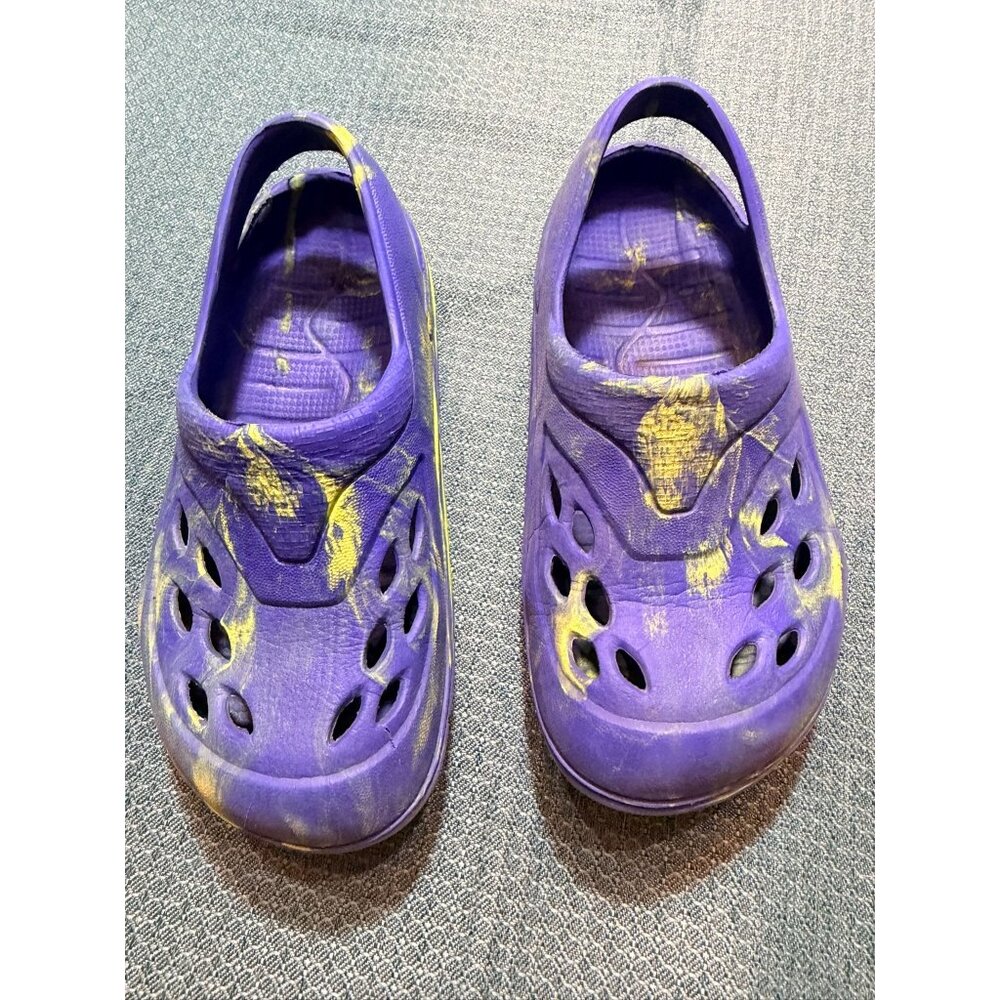 Purple & Yellow Slip-On Clogs Size 9 USA Made